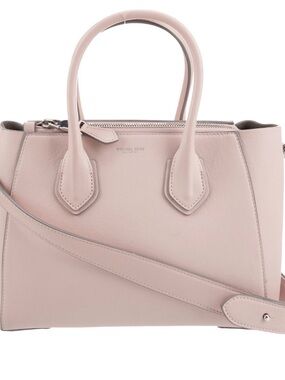 Michael Kors Collection Pale Pink Leather Satchel with Crossbody Strap